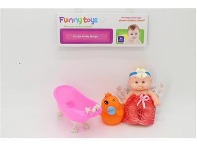 5寸表情娃娃和浴盆，叫叫鸭