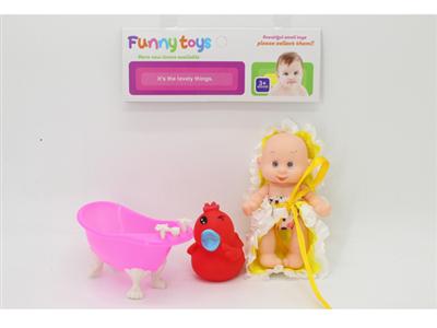 5寸表情娃娃和浴盆，叫叫鸭