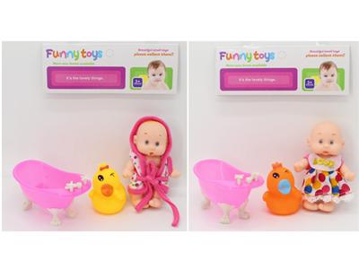 5寸表情娃娃和浴盆，叫叫鸭