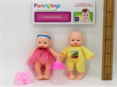 2只装5寸表情娃娃和奶瓶，奶嘴