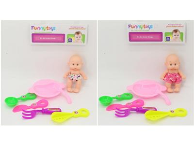 5寸表情娃娃和6件套餐具