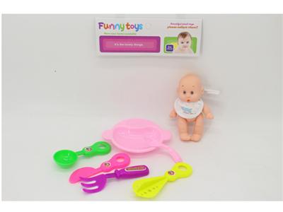 5寸表情娃娃和6件套餐具