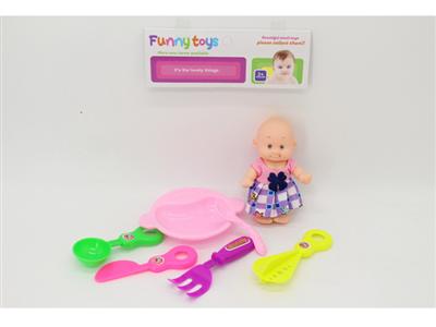 5寸表情娃娃和6件套餐具