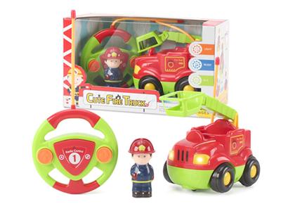 Remote control four-way cartoon fire truck