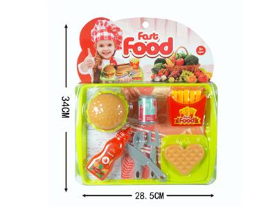 Simulation Burger Fries Waffle Set