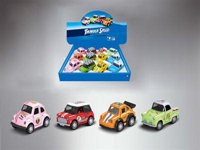 Q version alloy car four mixed