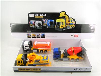 6 Zhuang alloy pull back door engineering truck (with light music)
