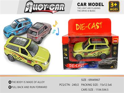 1:36 Light and Music Alloy Pull Back Car Model (1 Pack)