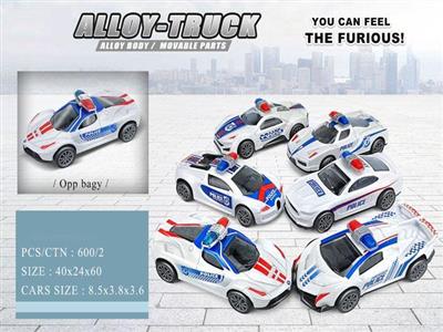 Small toys suitable for food gifts 1:50 pull back alloy police car