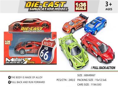 1:36 alloy pull back car model (1 pack)
