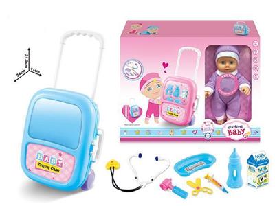 12寸娃娃配旅行箱过家家套装（IC 搪胶）