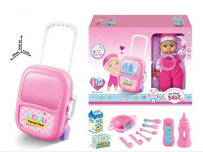 12寸娃娃IC配旅行箱过家家套装带配件