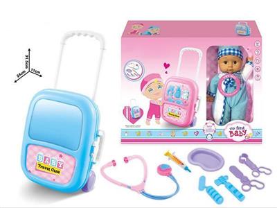 12寸娃娃IC配旅行箱过家家套装带配件