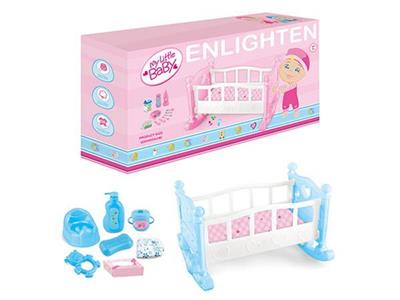 婴儿娃娃过家家套装床带配件