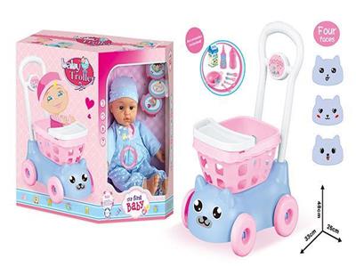 16寸娃娃IC配迷你购物车(带配件）