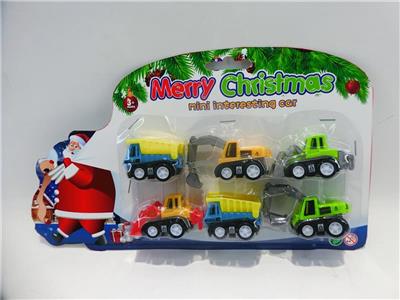 Christmas pull back engineering vehicle
