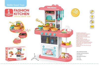 72CM时尚厨房(带灯光,音乐,出水功能)38PCS,不包电6*1.5AA