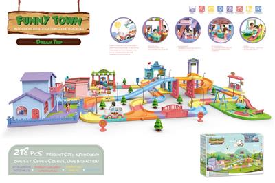 218PCS稚趣小镇智能识别场景轨道组合套装 (7场景/9个感应 不包电1.5V 3AAA)