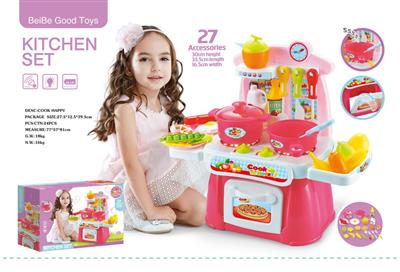 27PCS迷你电子厨房餐台套装带声音.灯光(不包电)-3粒1.5V AA