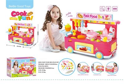 校园巴士快餐车厨房套装带声音、灯光(不包电)-3粒1.5V AA