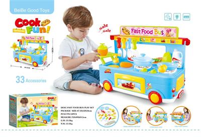 校园巴士快餐车厨房套装带声音、灯光(不包电)-3粒1.5V AA