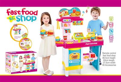 超级快餐店(带LED广告牌、无线遥控点餐台、声光收银机 不包电*8AA)