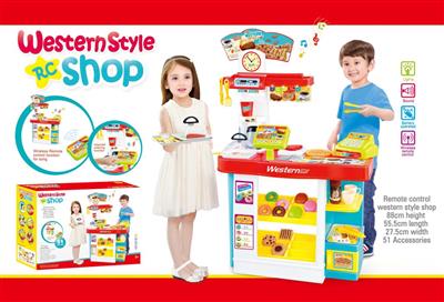 超级西餐厅(带LED广告牌、无线遥控点餐台、声光收银机 不包电*8AA)