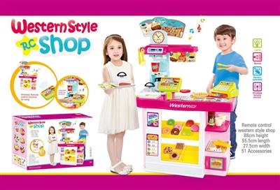 超级西餐厅(带LED广告牌、无线遥控点餐台、声光收银机 不包电*8AA)