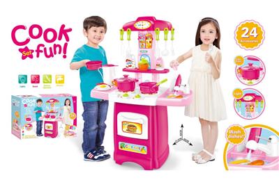 可出水、遮阳带灯光厨房餐台套装带声音（不包电）-6粒1.5V AA/3粒AG13纽扣电池