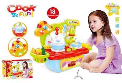 时尚卡通蘑菇餐台套装带声音.灯光（不包电）-3粒1.5V AA/3粒AG13纽扣电池