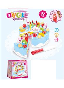 DIY水果电动蛋糕套装(37PCS带音乐、包电)/3粒AG13纽扣电池