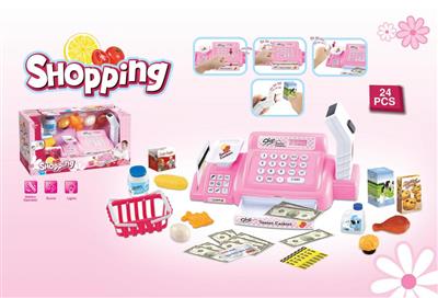 收银机带扫描器购物套装、带声音、带灯光(不包电*5AA)