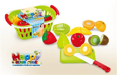 11PCS可切水果蔬菜带蓝子套装