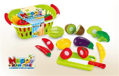 11PCS可切水果蔬菜带蓝子套装