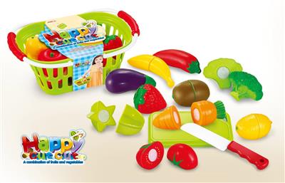 13PCS可切水果蔬菜带蓝子套装