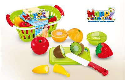 9PCS可切水果蔬菜带蓝子套装