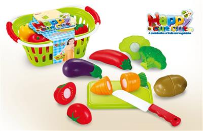 9PCS可切水果蔬菜带蓝子套装