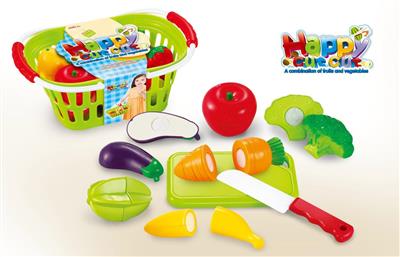 9PCS可切水果蔬菜带蓝子套装