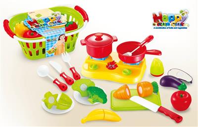 20PCS可切水果蔬菜带篮子+炉具套装