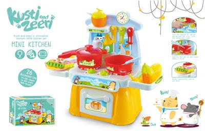 26PCS迷你电子厨房餐台套装带声音.灯光(不包电 3粒1.5V AA）