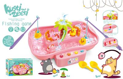 20PCS迷你旋转钓鸭比赛套装 (电动双色灯光音乐、不包电3粒1.5V AA)