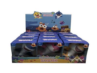 6寸搪胶灯光音乐鲨鱼宝宝带主题音乐12PC