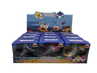 6寸搪胶鲨鱼宝宝带BB哨子12PC