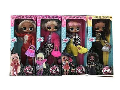 OME..12寸实身带灯光音乐惊喜娃娃4款混装娃娃头发带不同香味带手提包带鞋子