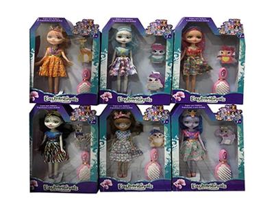 ENCHANTIMALS9寸实身动物高中带梳子