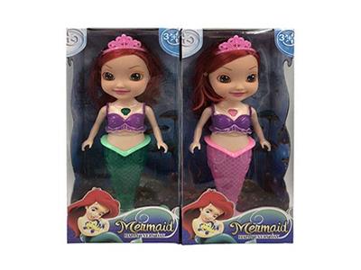 12寸实身灯光音乐带3D真眼珠美人鱼