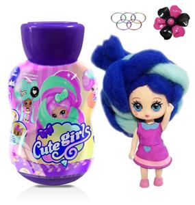 葫芦瓶5寸实身Candylocks棉花糖头发型娃娃带香味惊喜美发娃带说明书带发夹橡皮圈