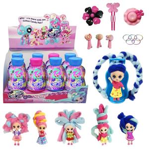 葫芦瓶5寸实身Candylocks棉花糖头发型娃娃带香味惊喜美发娃带说明书带发夹橡皮圈4款8PC混装