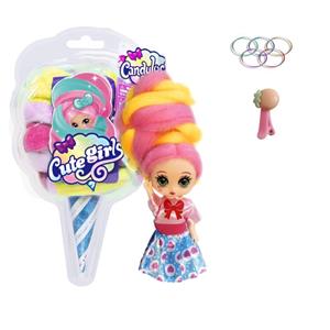 冰淇淋5寸实身Candylocks棉花糖头发型娃娃带香味惊喜美发娃带说明书带发夹橡皮圈