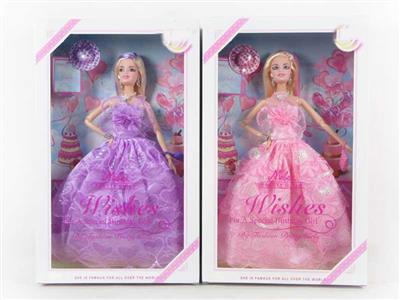 高挡盒11.5寸12关节实身婚纱公主芭比带项链带耳环带帽子2款混装